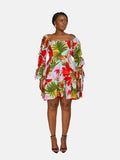 Linda Skater Dress - Green & Red