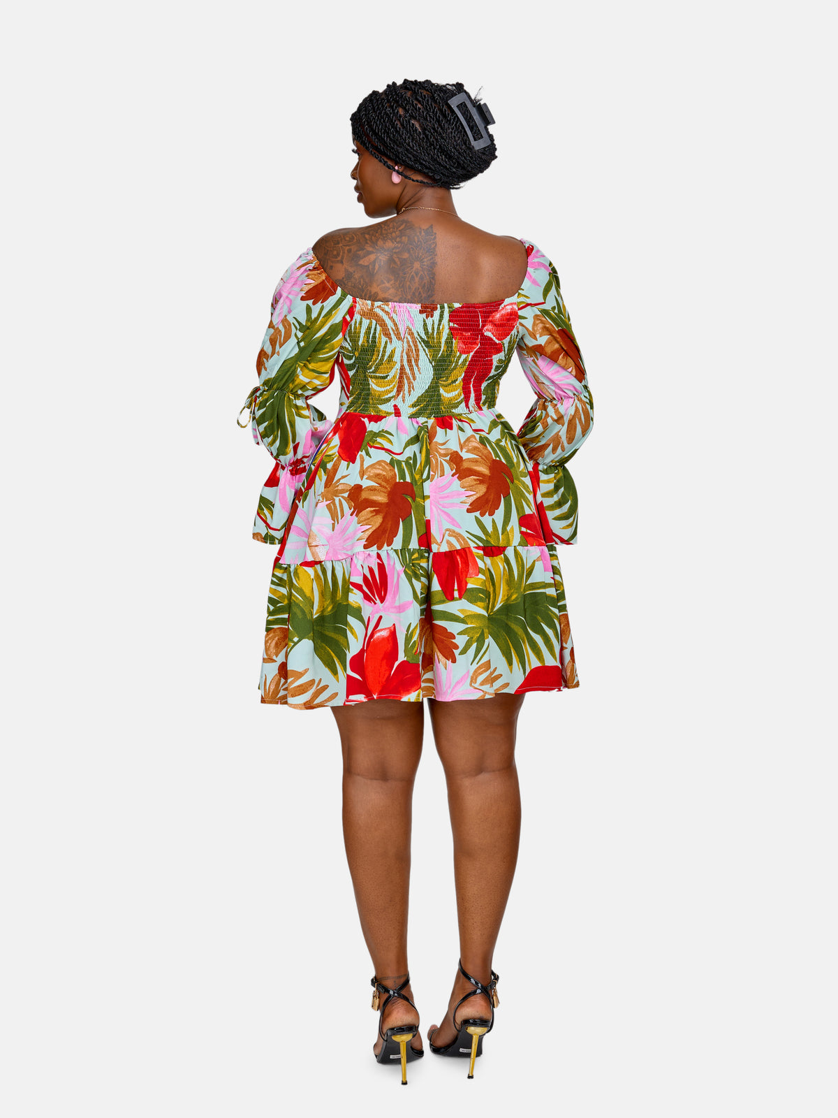 Linda Skater Dress - Green & Red