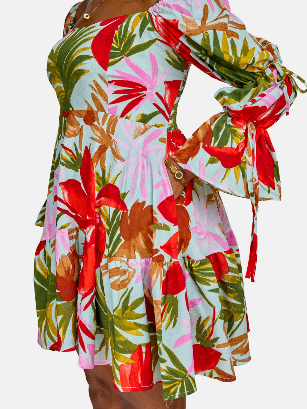 Linda Skater Dress - Green & Red