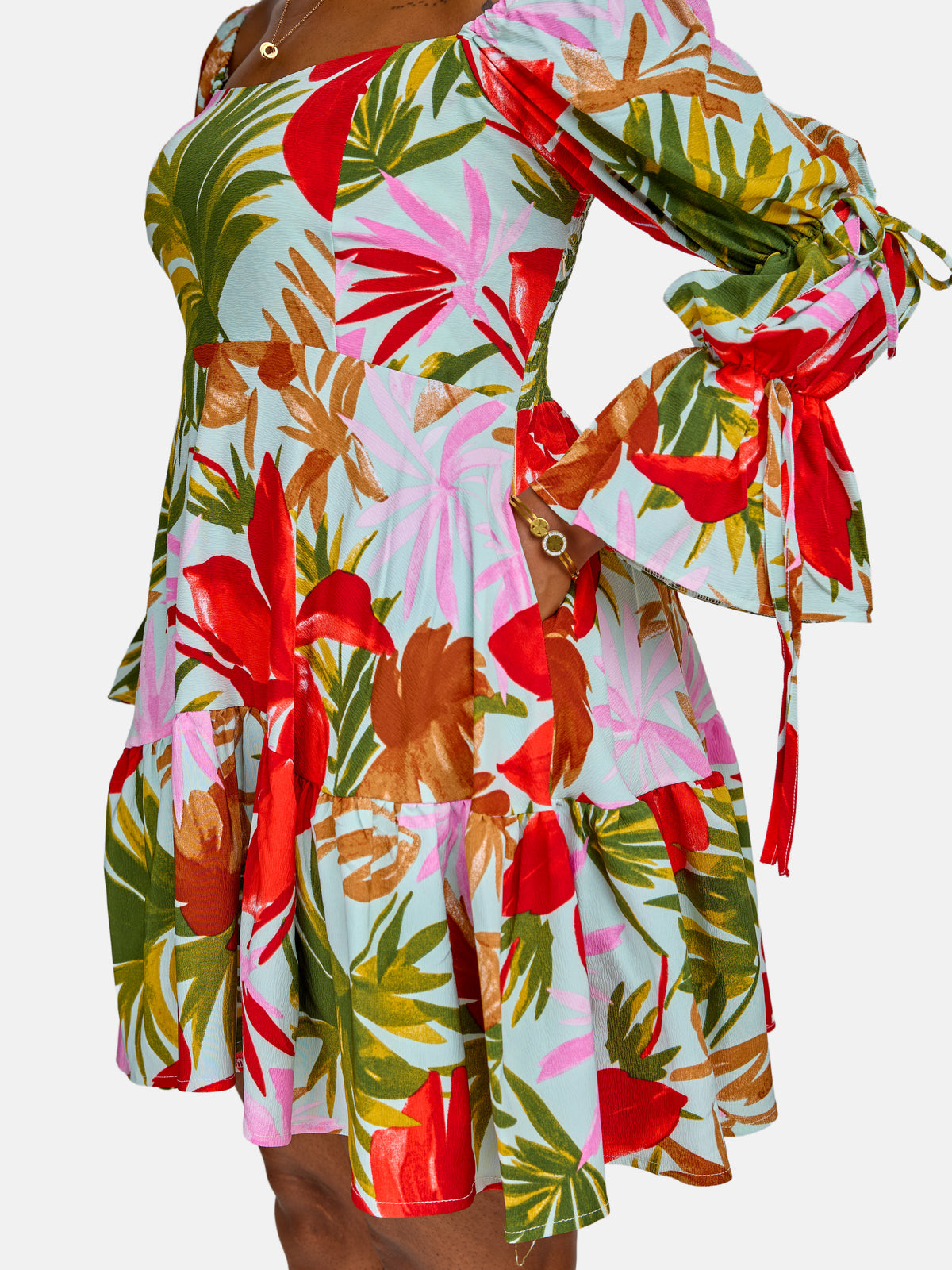 Linda Skater Dress - Green & Red
