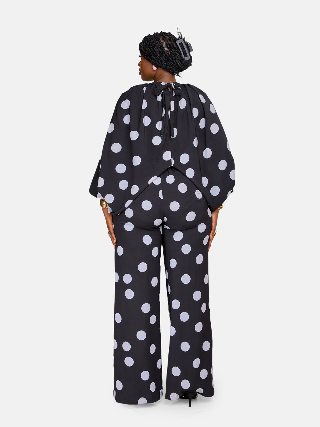 Polka Pants Set - Black & White