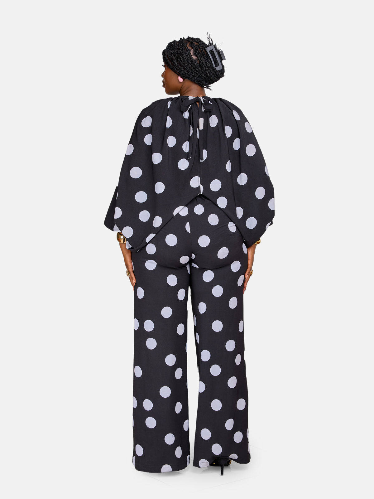 Polka Pants Set - Black & White