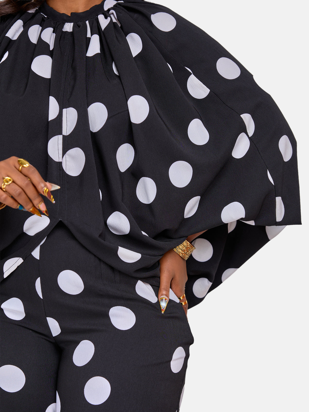 Polka Pants Set - Black & White