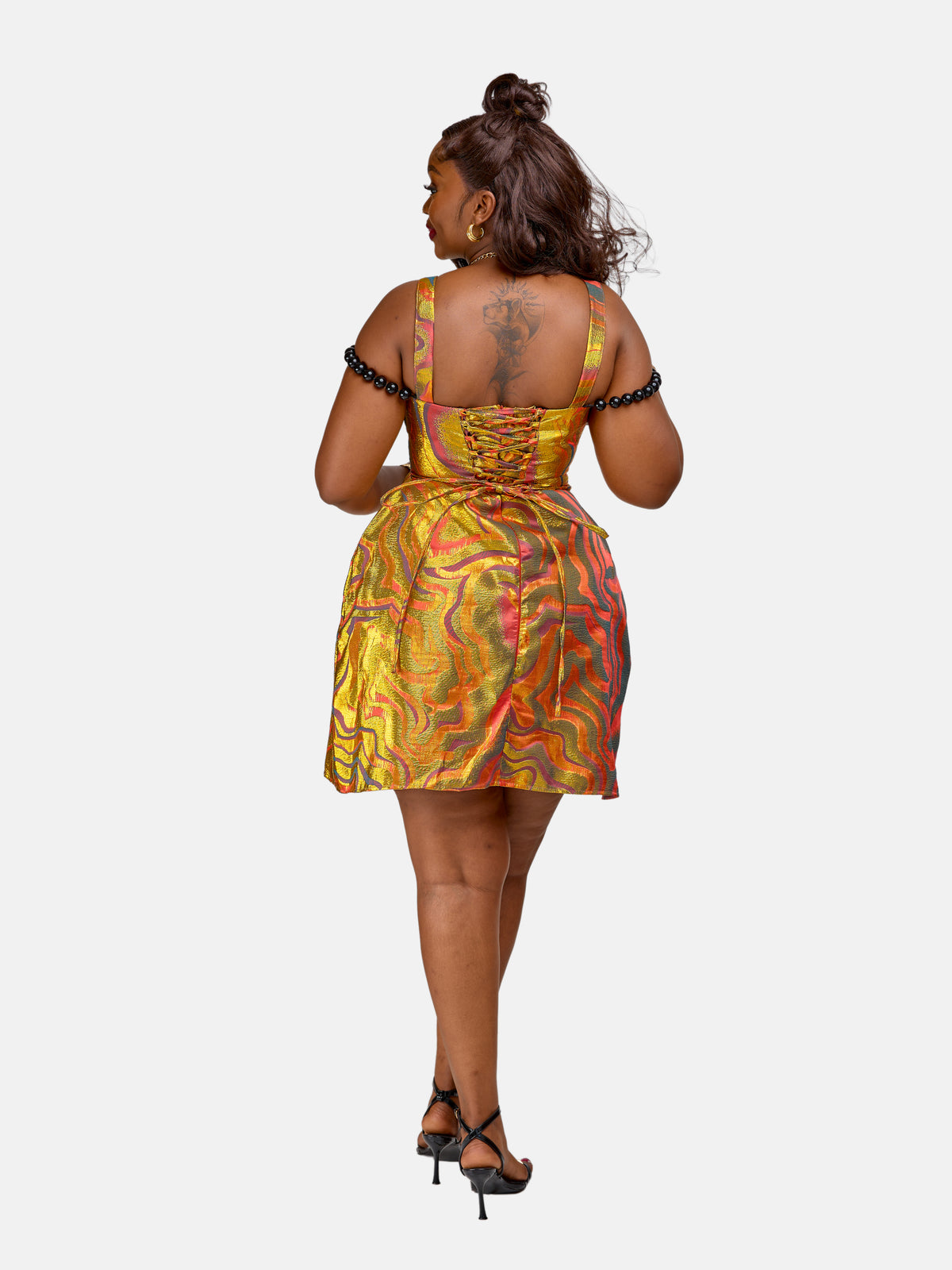 Kaleido Mini Bead Dress - Orange