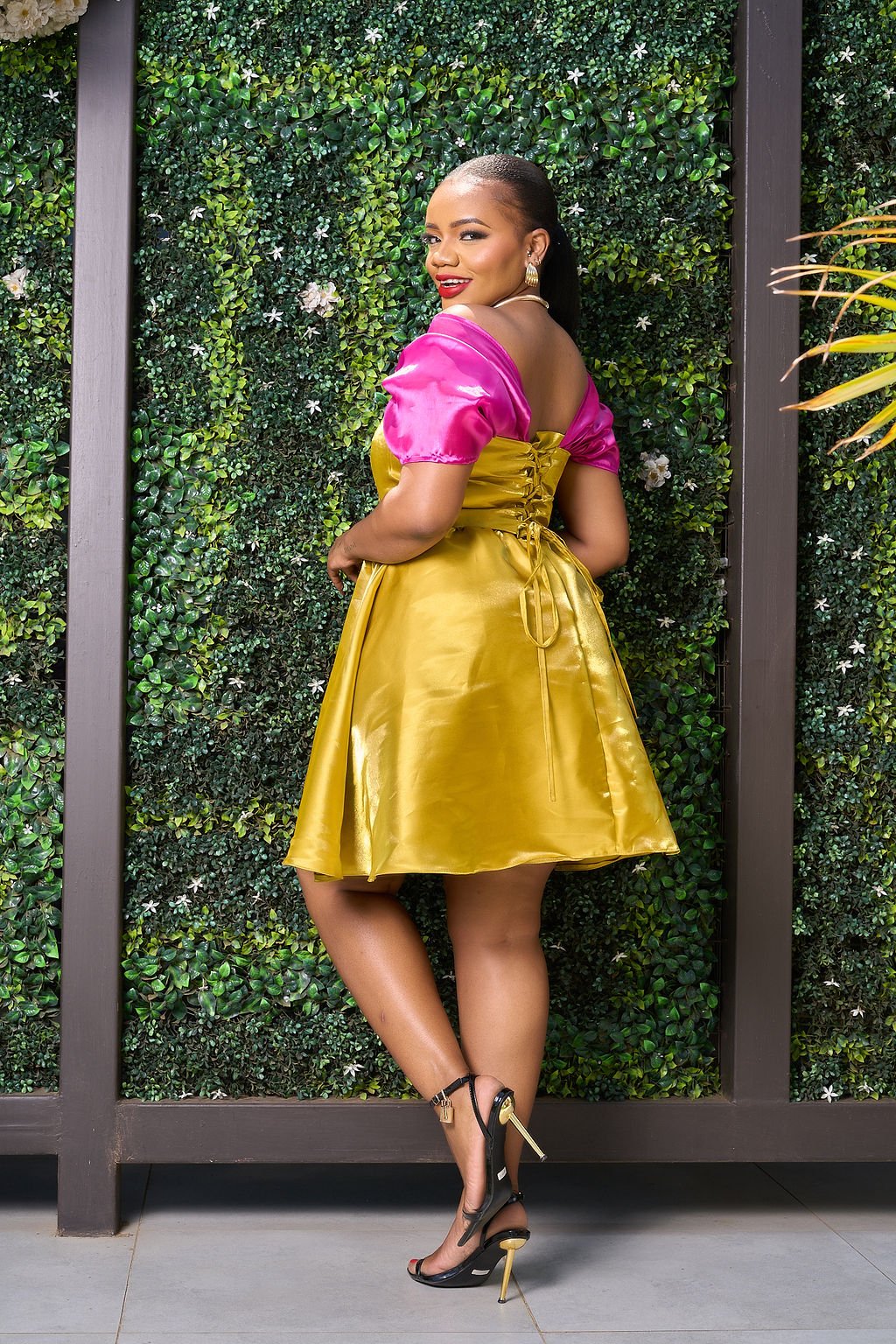 Off Shoulder Satin Dress