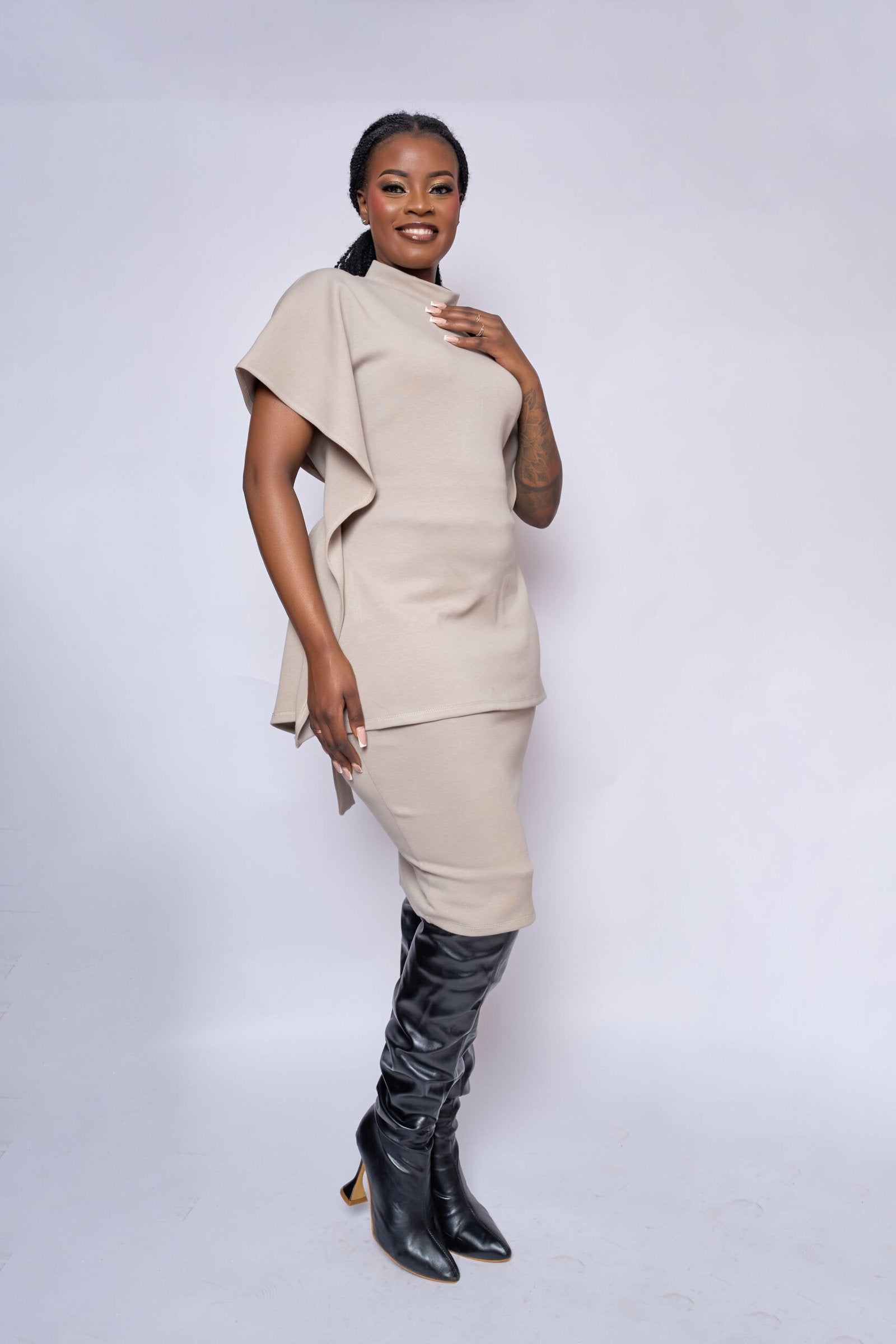 Cathie Skirt Set - Beige