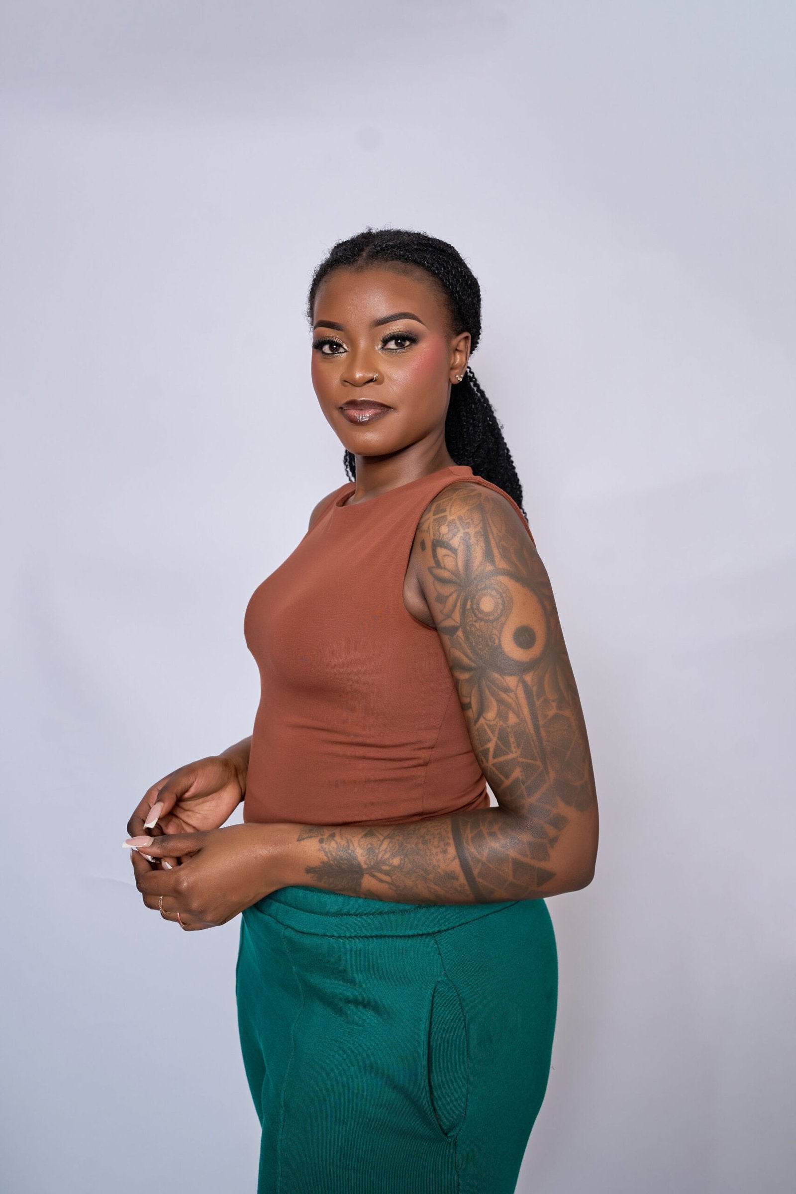 Sleeveless Top - Brown