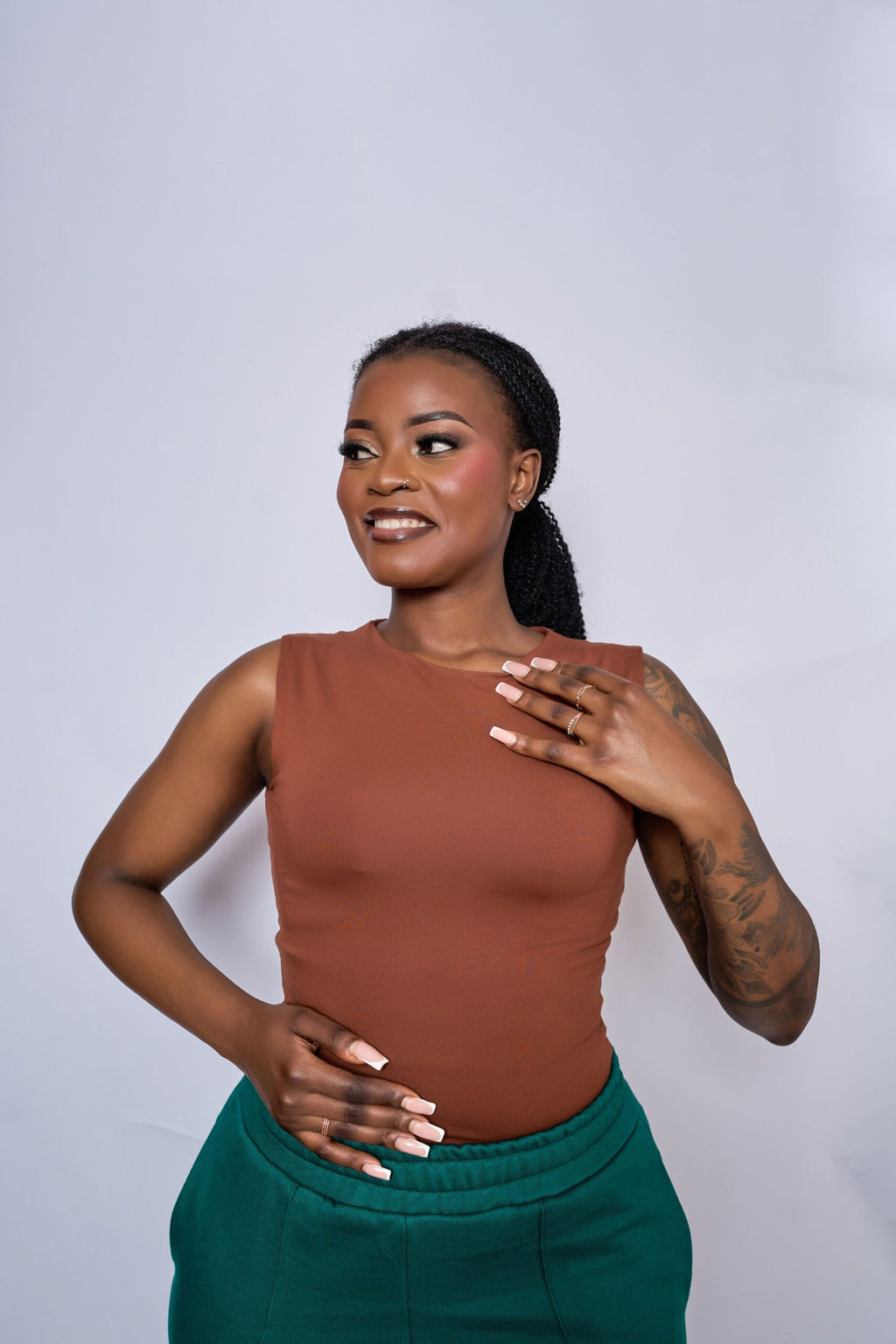 Sleeveless Top - Brown