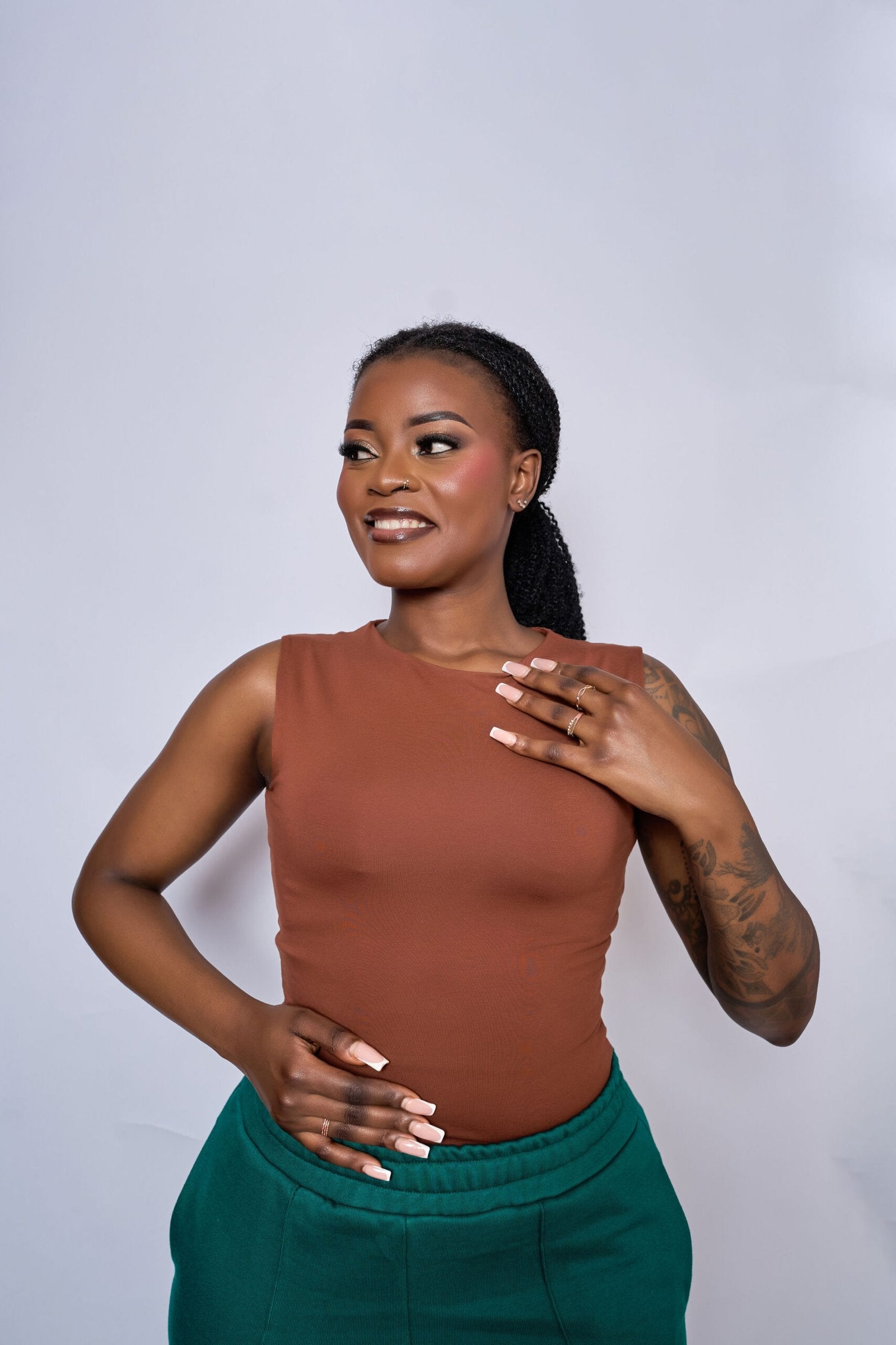 Sleeveless Top - Brown