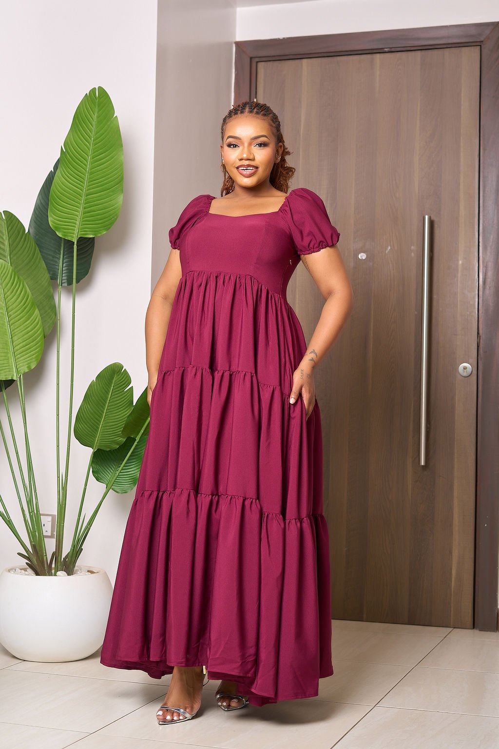 Serah Maxi Dress - Maroon