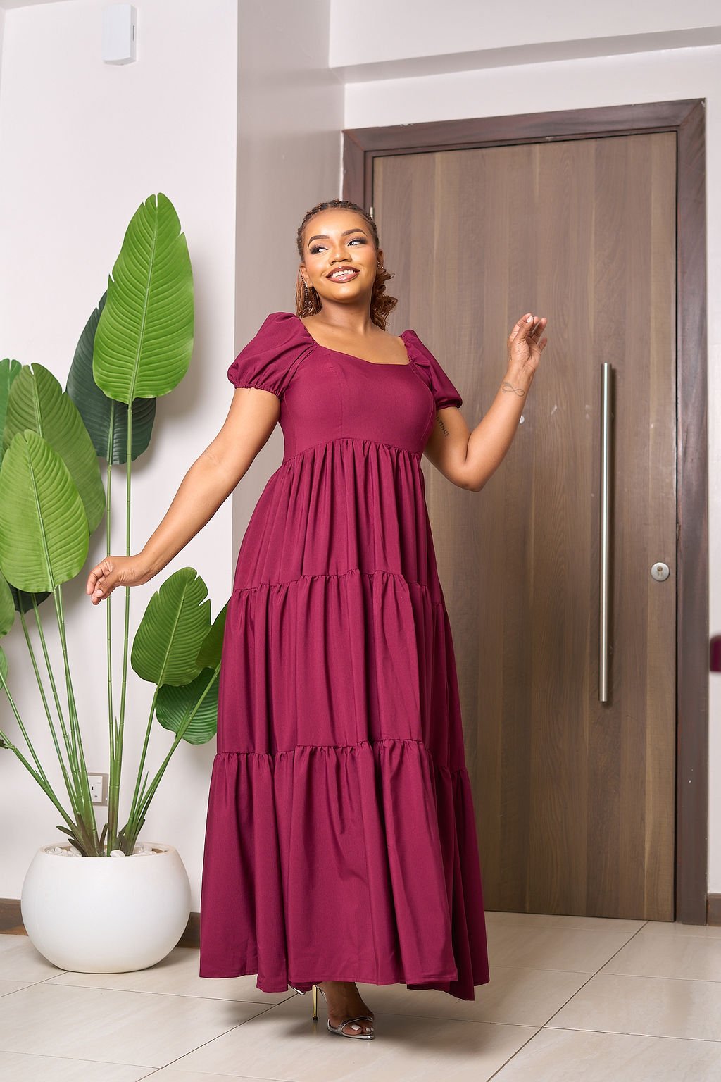 Serah Maxi Dress - Maroon