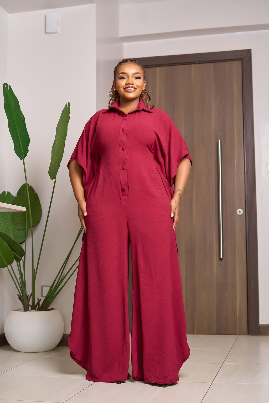 Nila Jumpsuit - Crimson Red
