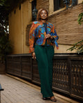 Cropped Jacket - Teal & Orange