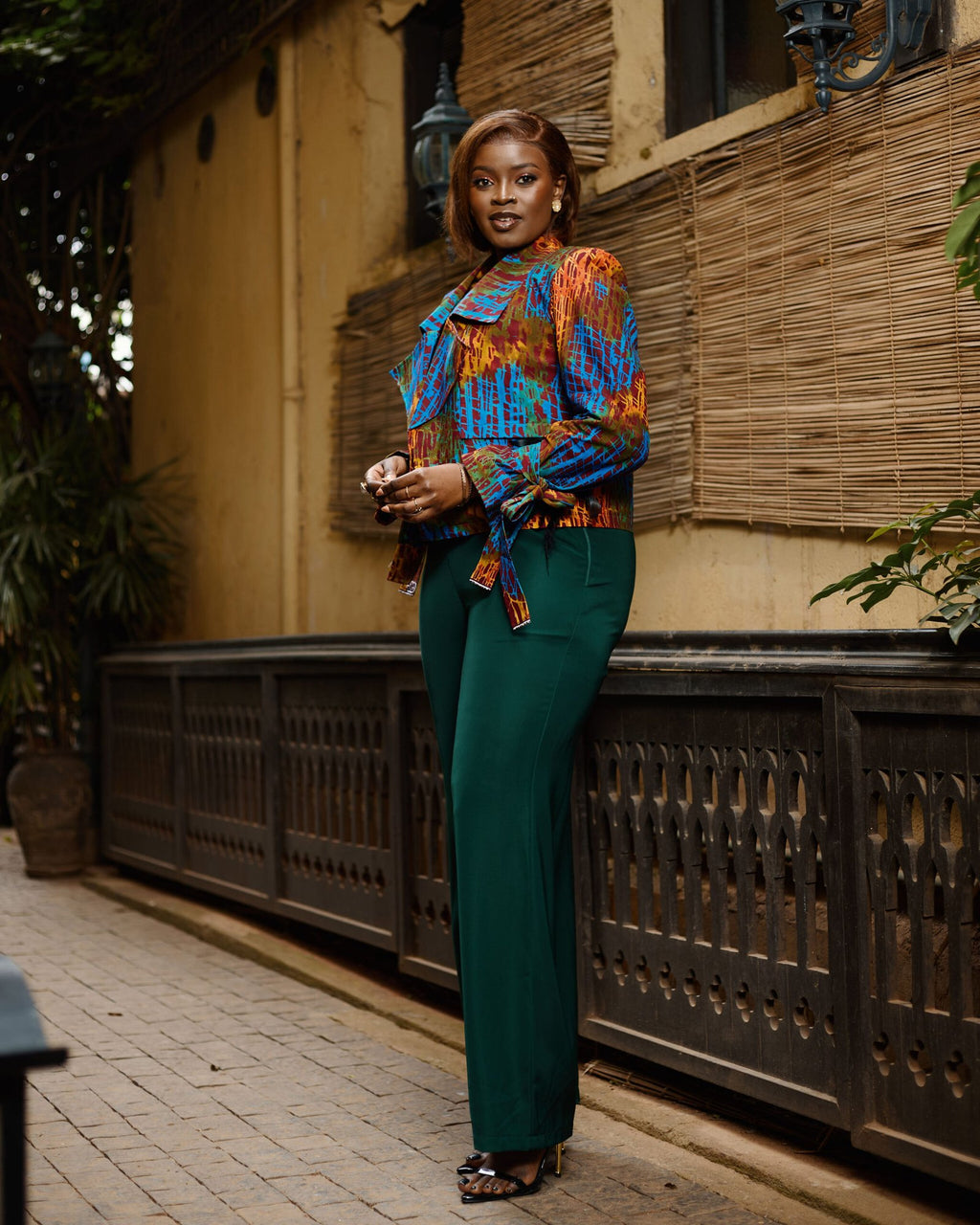 Cropped Jacket - Teal & Orange