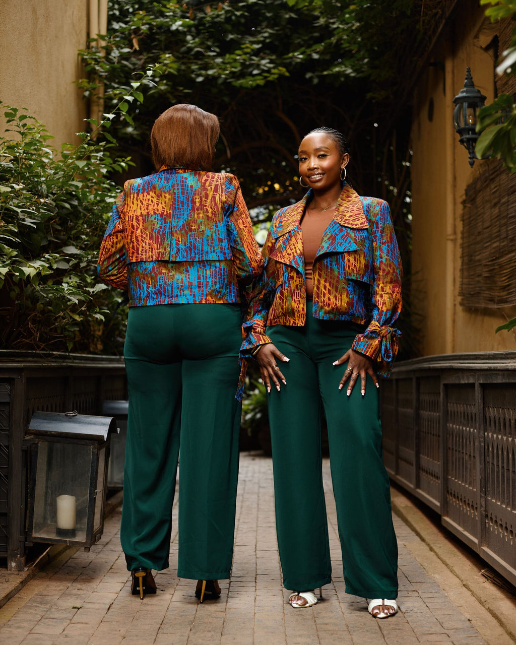 Cropped Jacket - Teal & Orange