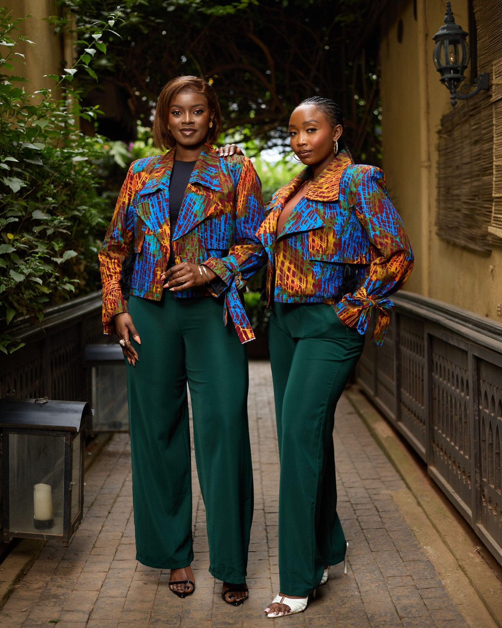 Cropped Jacket - Teal & Orange