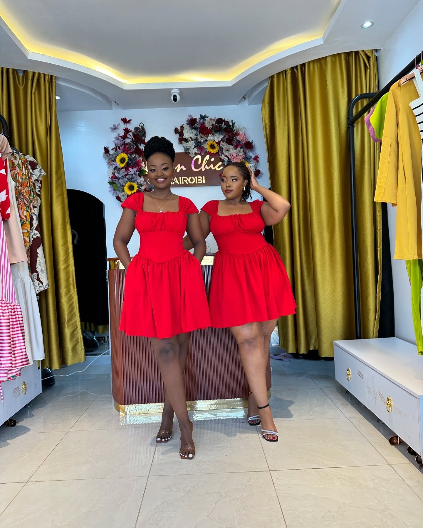 ladies summer dresses 2021 Petite Studio's Lorraine Summer Dress in Red Floral main image 1