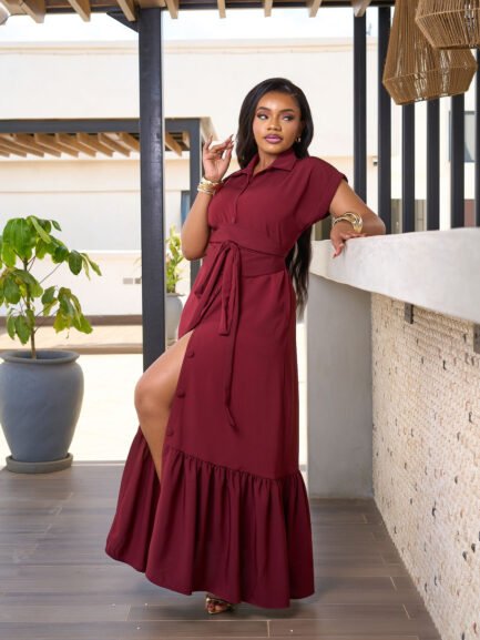 Nisha Maxi Dress- Burgundy