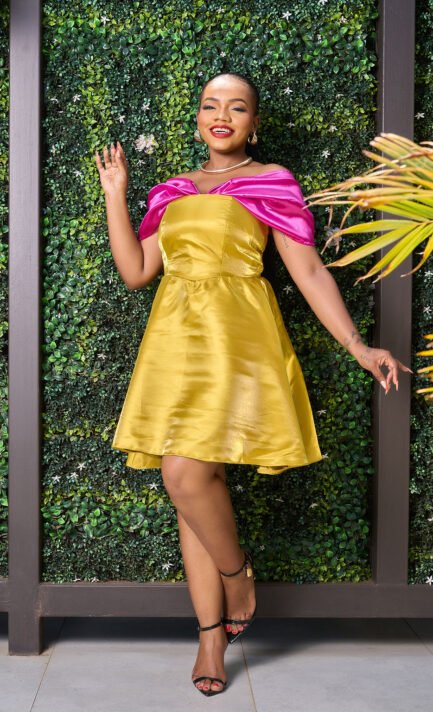 Off Shoulder Satin Dress