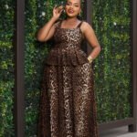 Peplum maxi skirt set-Leopard Print