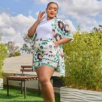 Kimono Shorts Set-Green/White